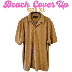 Terrycloth Button Down Shirt OR Swimsuit Cover Up